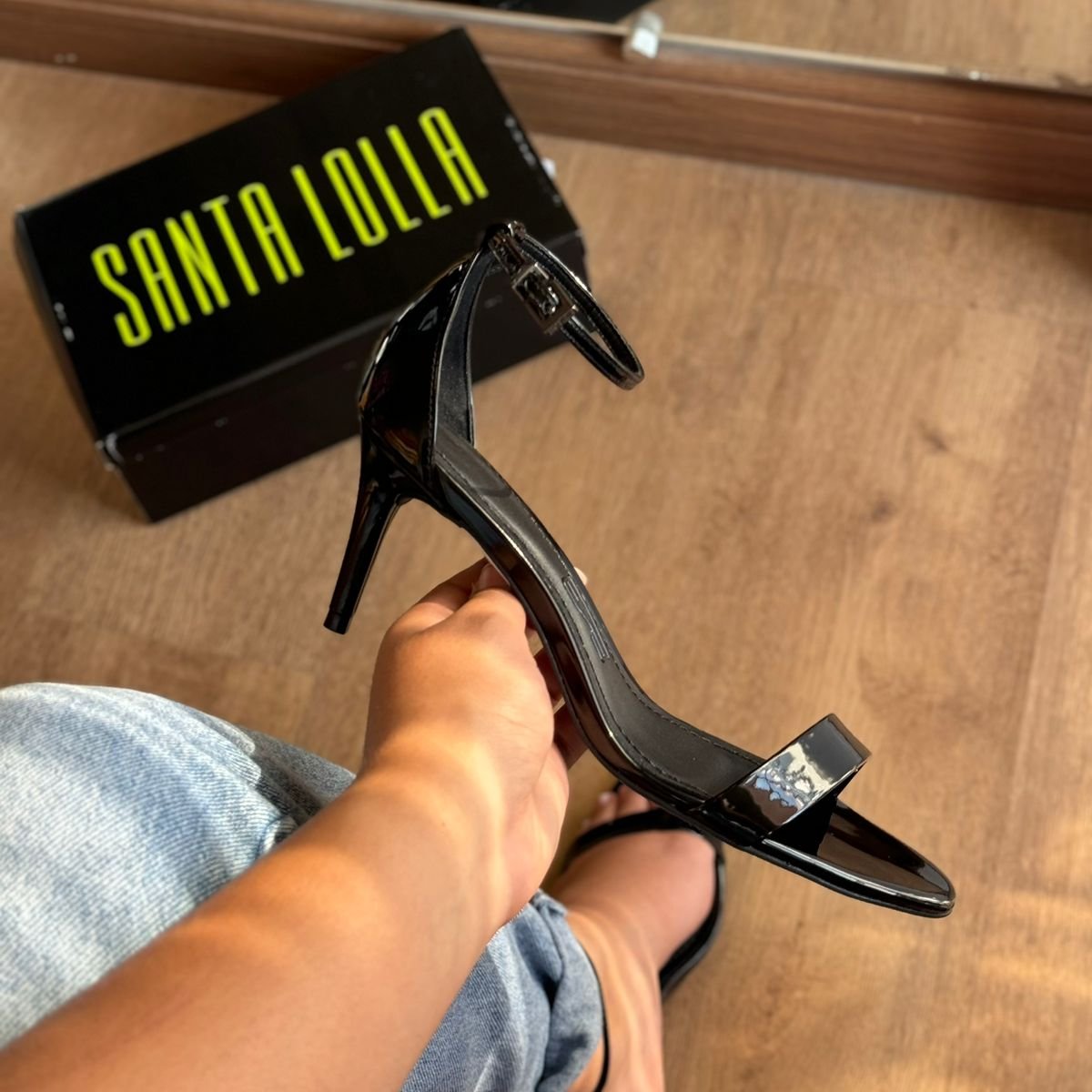 Sandália Santa Lolla Verniz Salto Alto Fino 0713.41AB