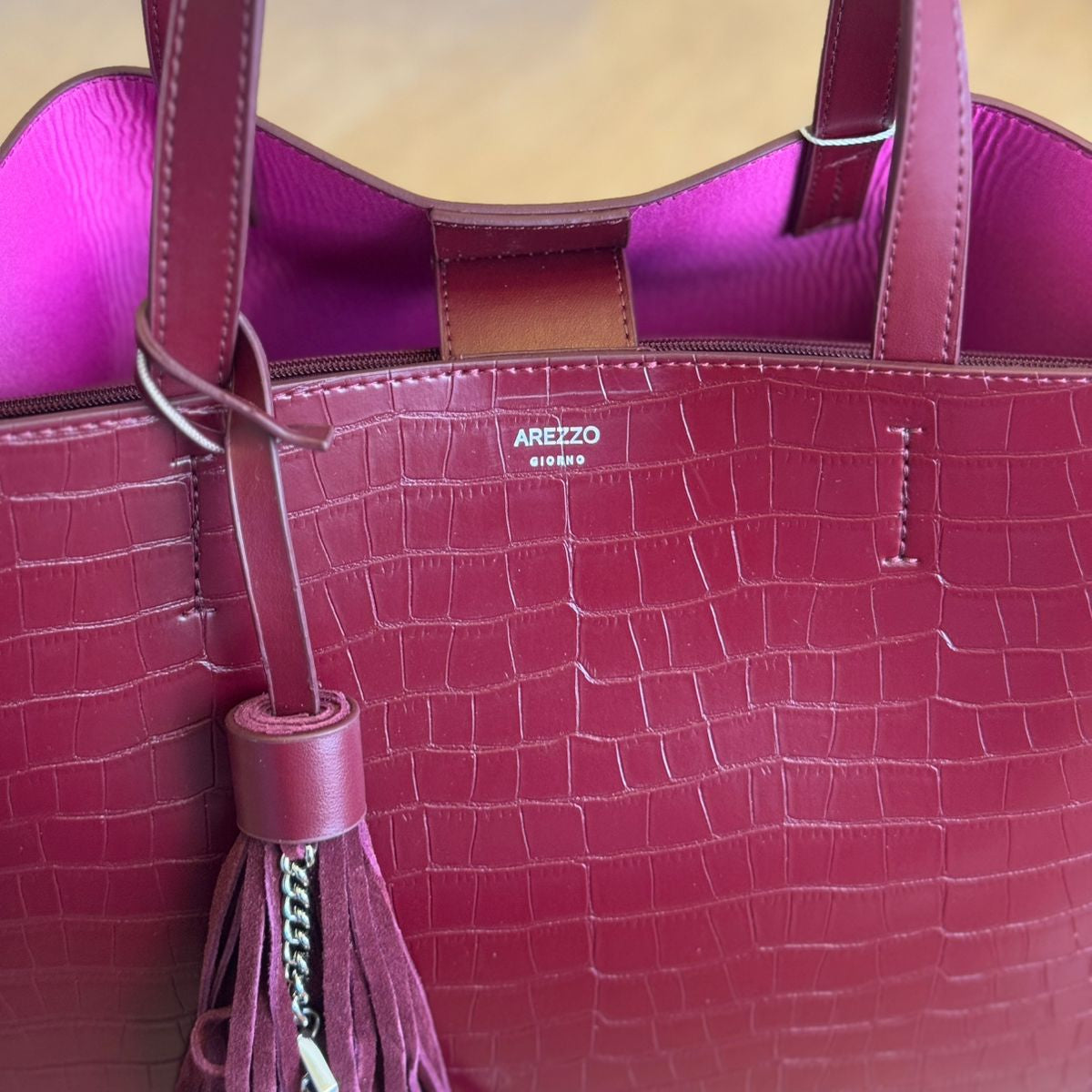 Bolsa Arezzo Shopping Croco Grande Barbicacho A581000586