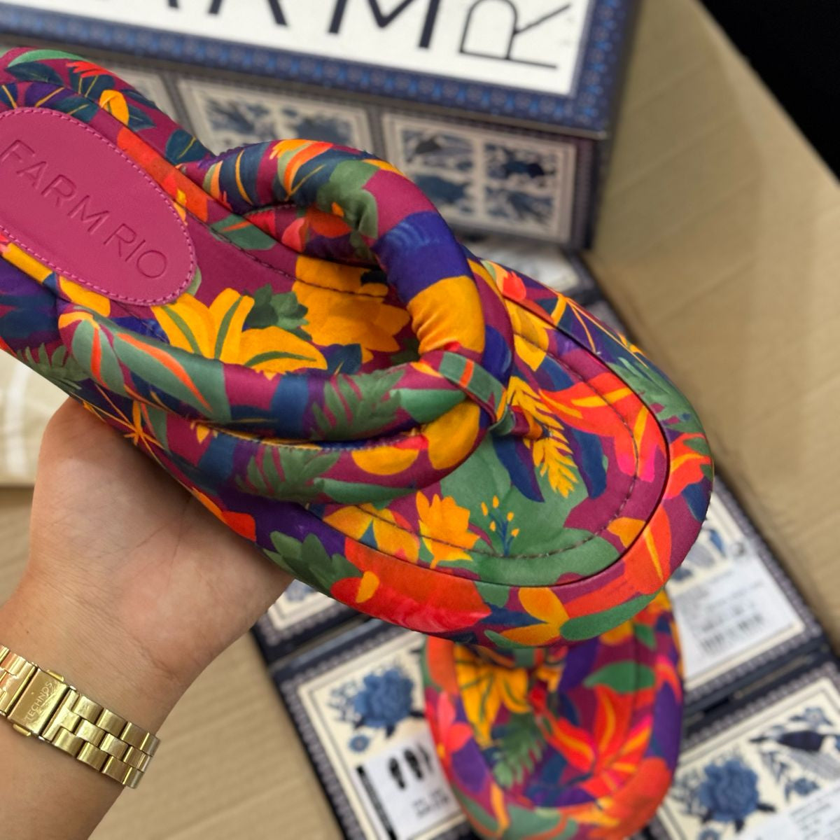 Chinelo Flatform Farm Fauna Katita Lycra J100120001