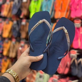Havaianas Slim Square Glitter + Pingente Borboleta