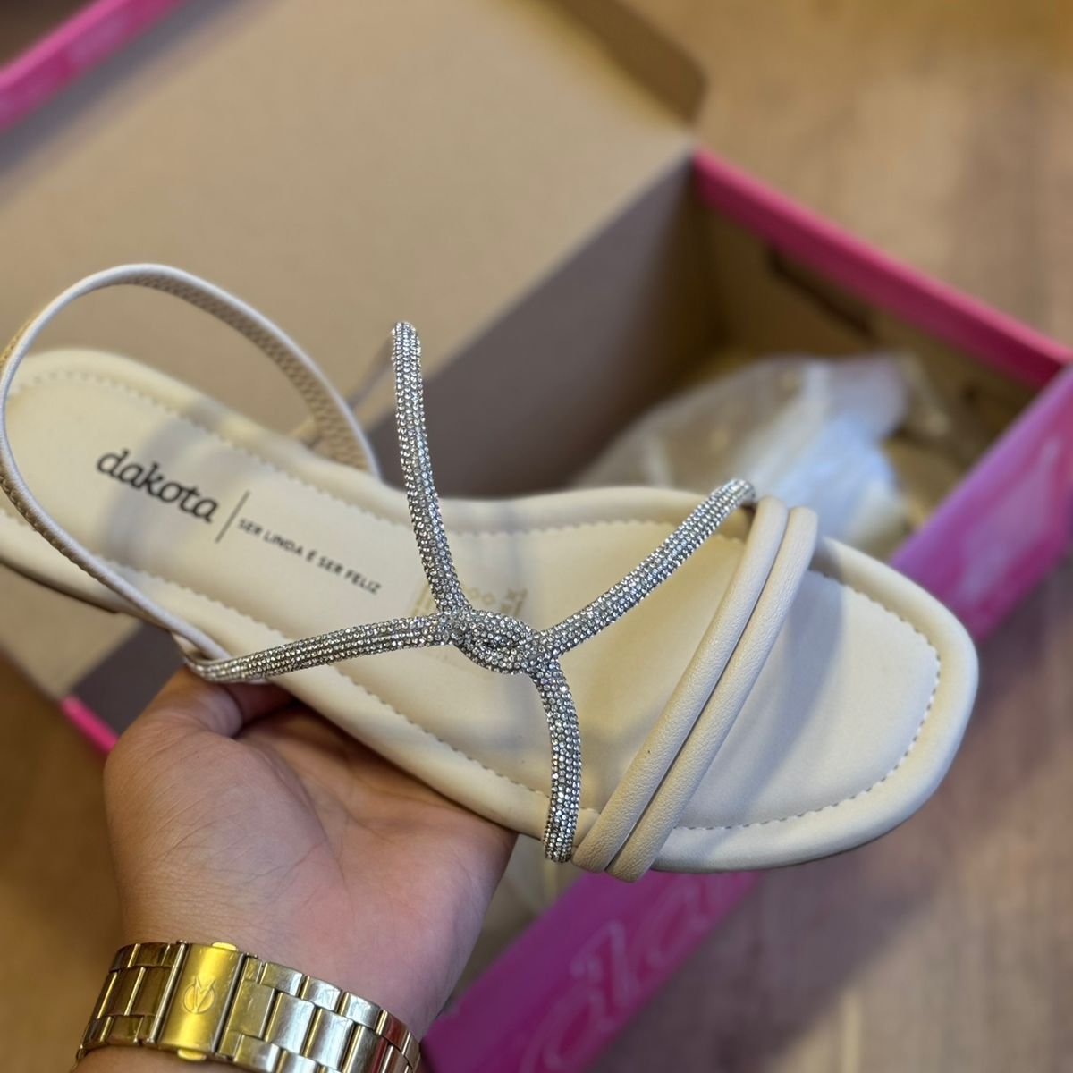 Sandália Dakota Rasteira Strass Brilhoso Y6977