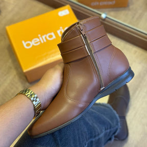 Bota Coturno Beira Rio Boho Chic Pinos Dourados 9084.106