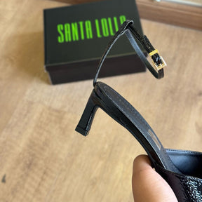 Scarpin Santa Lolla Metalizado Salto Baixo Bico Fino 0734.4A98.015C