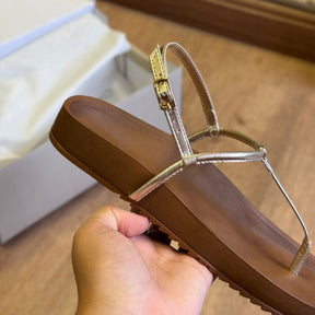 Sandália Arezzo Papete Flatform Tiras Slim A131990005